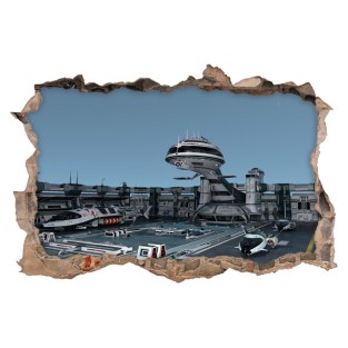 Vinilos decorativos agujero 3d naves espaciales Vinilos decorativos agujero 3d naves espaciales
