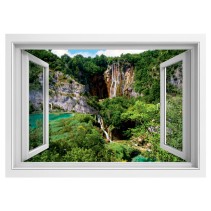Ventanas 3d cascadas en las montañas