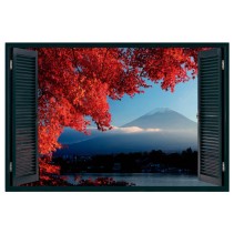 Vinilo ventana 3d monte fuji