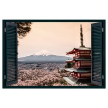 Ventana 3d pagoda monte fuji