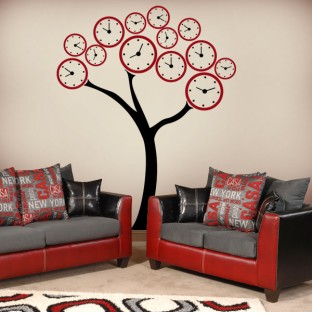 Vinilos decorativos árbol con relojes