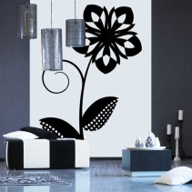 Vinilo decorativo diseño flor retro