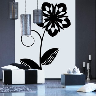 Vinilo decorativo diseño flor retro