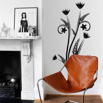 Vinilos decorar paredes flores verticales
