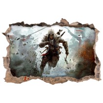 Vinilo agujero 3d videojuego assassin's creed 3