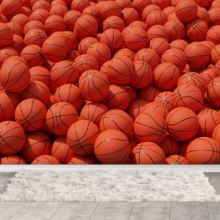 Fotomural fondo balones baloncesto
