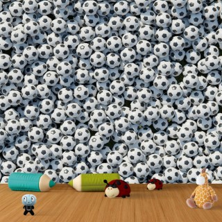 Fotomural composición balones fútbol realista
