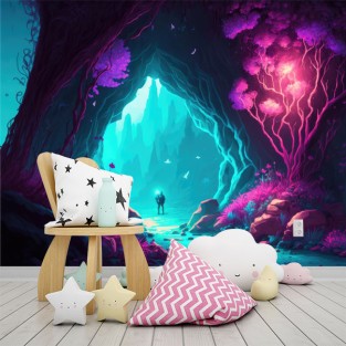 Fotomural o papel pintado dibujo bosque mágico Fotomural o papel pintado dibujo bosque mágico