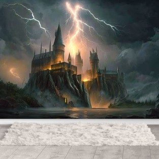 Fotomural ilustración castillo tenebroso