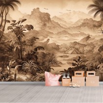Fotomural o papel pintado sepia selva tropical