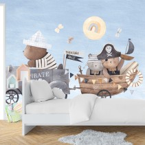 Fotomural o papel pintado infantil osos piratas