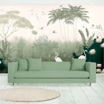 Fotomural o papel pintado ilustración vintage tropical