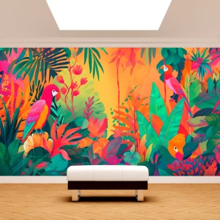 Fotomural o papel pintado iselva tropical y guamayos