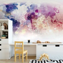 Fotomural mapamundi  formas geométricas moderno