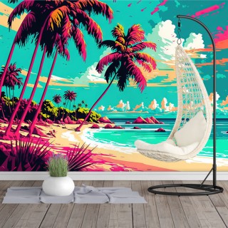 Fotomural o papel pintado paisaje juvenil playa tropical
