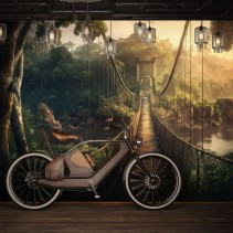 Fotomural o papel pintado puente en la jungla