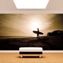 Fotomural surfista atardecer en la playa