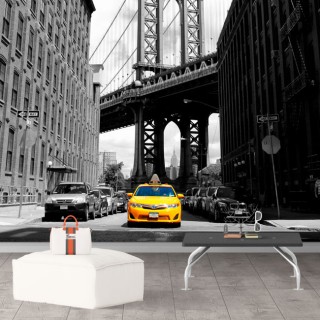 Fotomural taxi en nueva york y puente de manhattan