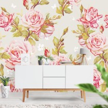 Fotomural o papel pintado con flores para decorar