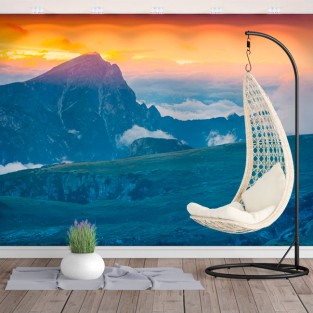 Fotomural amanecer montaña seekofel dolimitas italia