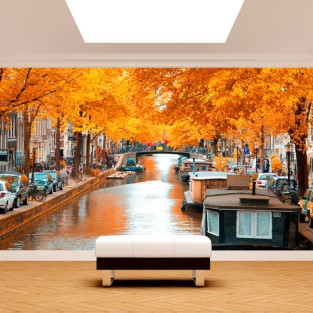 Fotomural paisaje amsterdam en otoño