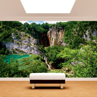 Fotomural o papel pintado cascadas en las montañas
