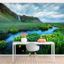 Fotomural paisaje cascadas seljalandsfoss islandia