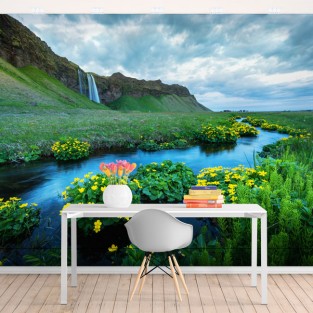 Fotomural paisaje cascadas seljalandsfoss islandia
