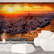 Fotomural o papel pintado skyline parís efecto pared rota
