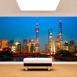 Fotomural o papel pintado skyline ciudades shanghái
