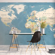 Papel pintado vinilos adhesivos mapamundi