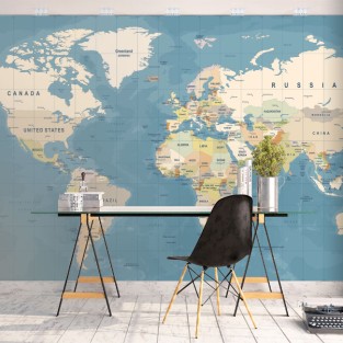 Papel pintado vinilos adhesivos mapamundi