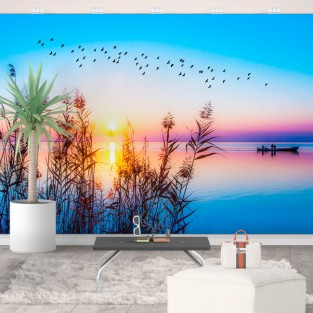 Papel pintado amanecer en el lago