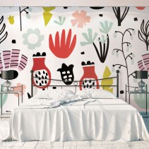 Fotomural o papel pintado decoración con flores