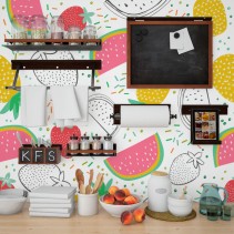 Fotomurales de vinilos patrón frutas