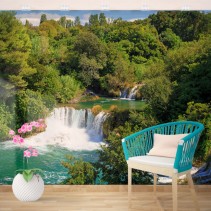 Papel pintado paisaje cascadas parque nacional krka