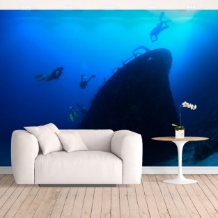 Fotomural buceo submarinistas