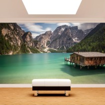 Fotomural o papel pintado paisaje lago braies italia