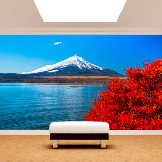 Fotomural o papel pintado paisaje lago kawaguchi monte fuji
