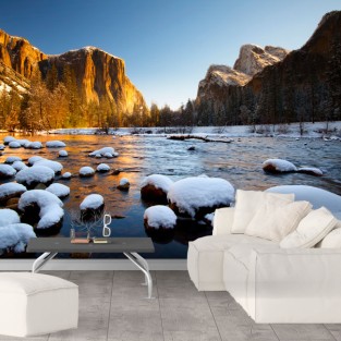 Fotomural paisaje nevado parque nacional de yosemite