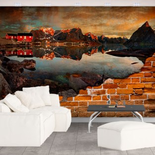 Fotomural o papel pintado reine noruega efecto pared rota Fotomural o papel pintado reine noruega efecto pared rota