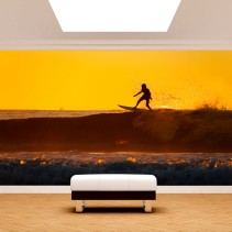 Fotomural o papel pintado surfista en la ola