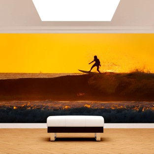 Fotomural o papel pintado surfista en la ola