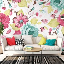 Fotomural o papel pintado flores para decorar