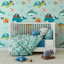 Fotomural o papel pintado infantil mundo marino