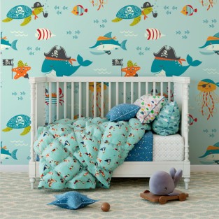Fotomural o papel pintado infantil mundo marino Fotomural o papel pintado infantil mundo marino