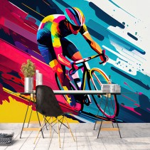 Fotomural o papel pintado ciclismo colorido