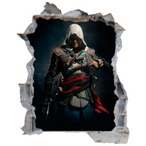 Vinilo agujero 3d assassin's creed black flag