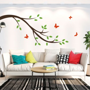Vinilos decorativos rama de árbol y mariposas Vinilos decorativos rama de árbol y mariposas