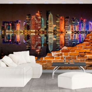 Fotomural ciudad de doha catar efecto pared rota Fotomural ciudad de doha catar efecto pared rota
